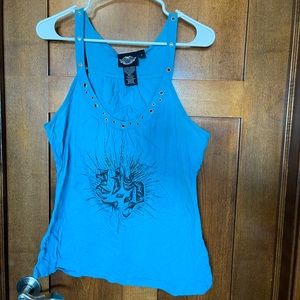 Harley Davidson tank top - Womens L - blue